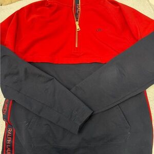 Ralph Lauren Men's Zip-Up Sweater in Red and Black